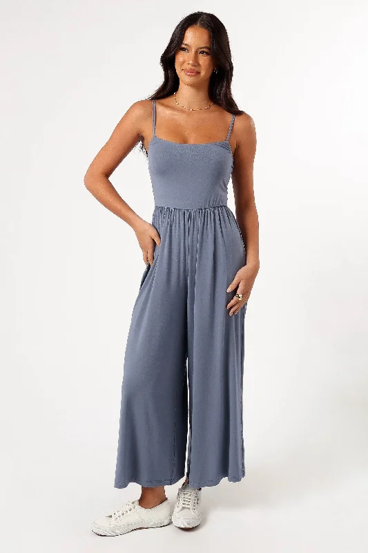 Kameron Knit Jumpsuit - Dusty Blue