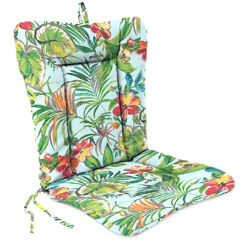 21" x 38" Blue Leaves Outdoor Chair Cushion with Ties and Loop - 38'' L x 21'' W x 3.5'' H