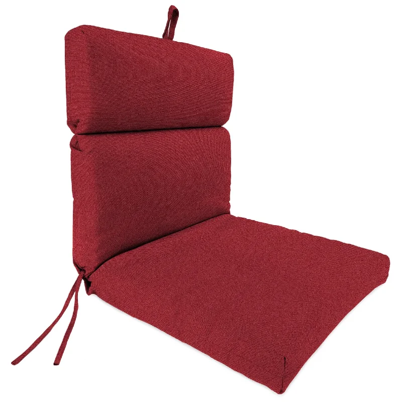 22" x 44" Crimson Solid Outdoor Chair Cushion with Ties and Loop - 44'' L x 22'' W x 4'' H