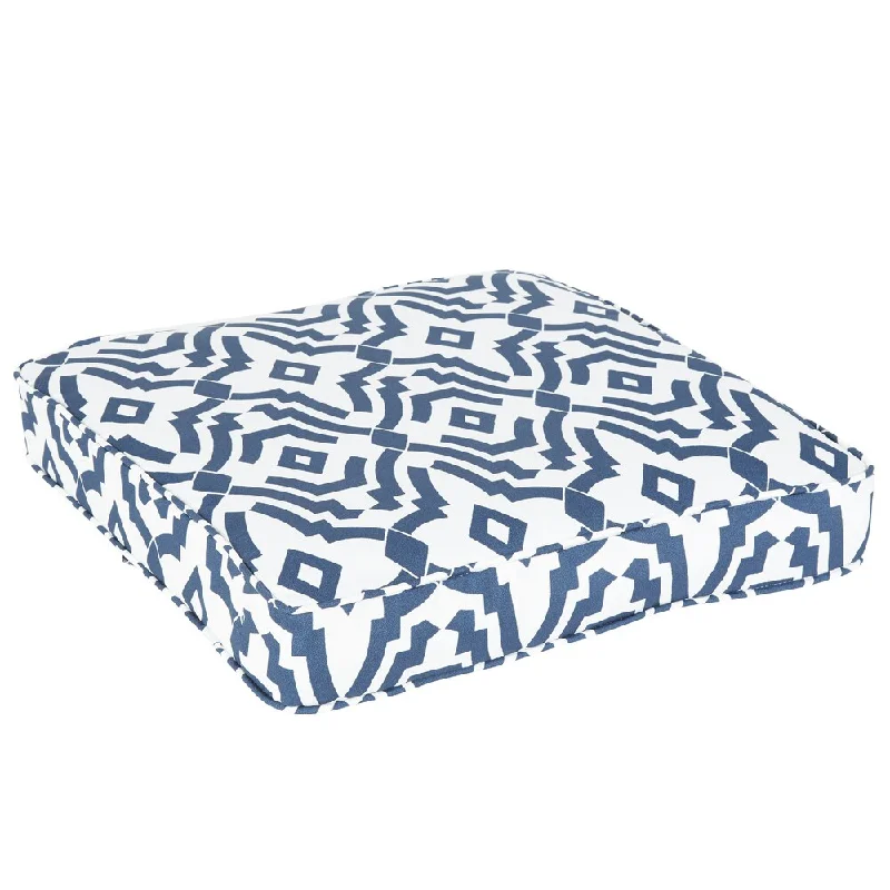 Callaway III Navy Geometric Indoor/ Outdoor Corded Chair Cushion