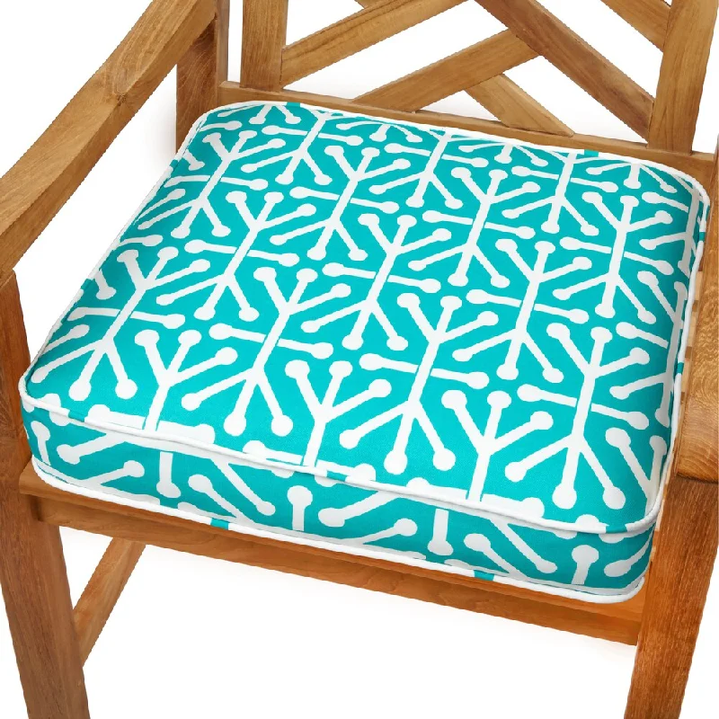 Dossett Teal 20-inch Indoor/ Outdoor Corded Chair Cushion