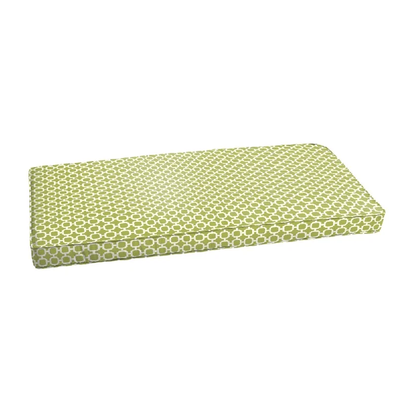 Hadley III Pear Green Chainlink Indoor/ Outdoor Bench Corded Cushion