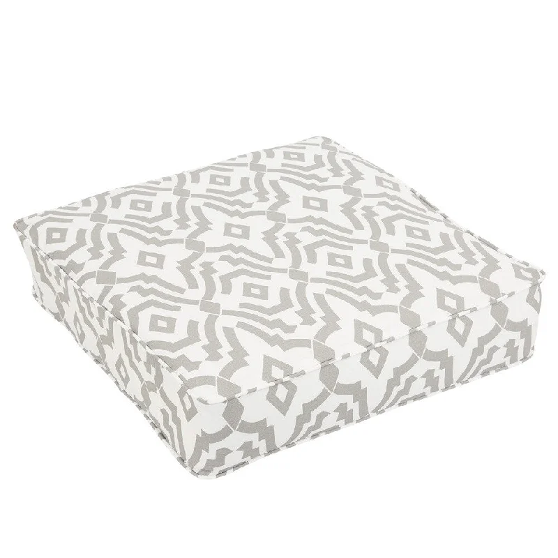 Perry Grey Geometic Indoor/ Outdoor 22.5 inch Corded Square Cushion