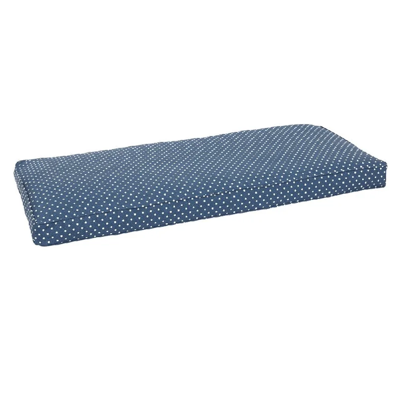 Perry Navy Mini Dots Indoor/ Outdoor Bench Cushion