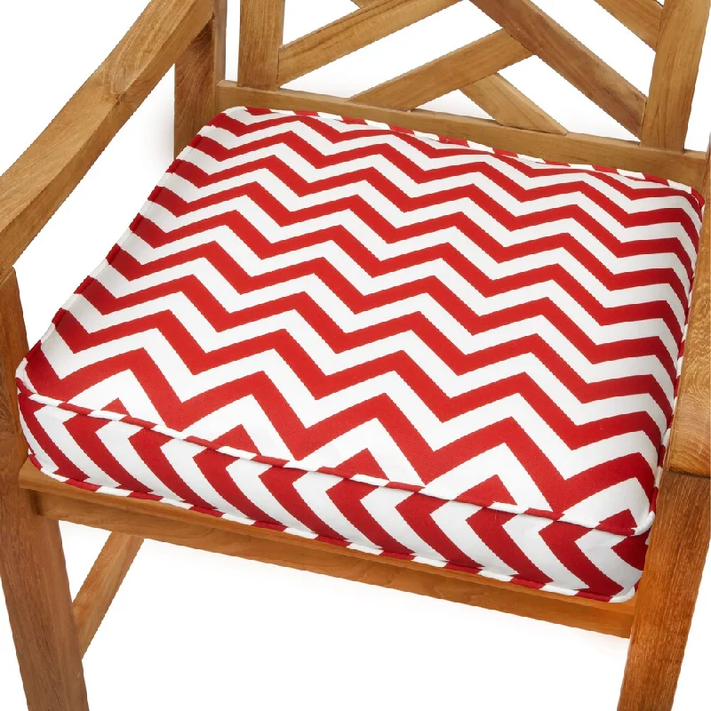 Red Chevron 20-inch Indoor/ Outdoor Corded Chair Cushion