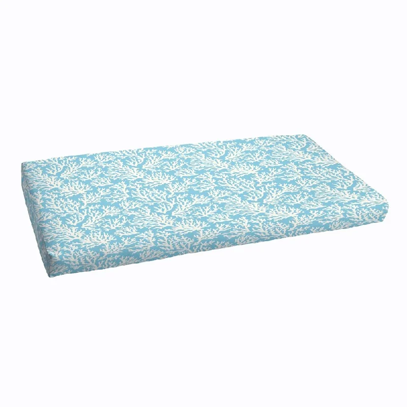 Super Bargain Sloane Aqua Reef Stripe Indoor/ Outdoor Bench Cushion