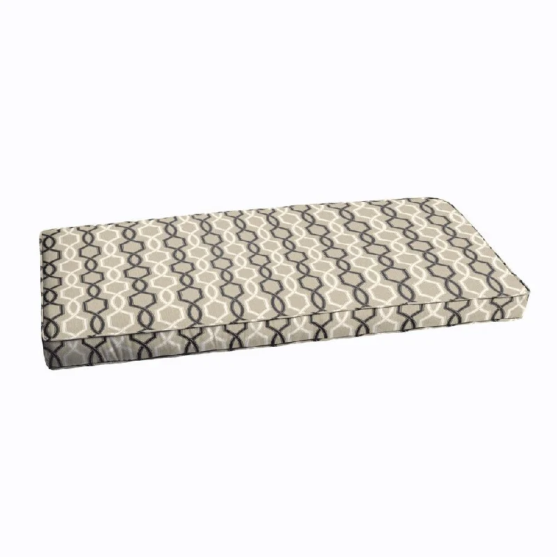 Sloane Black and Tan Indoor/ Outdoor 48 inch x 19 inch Corded Bench Cushion