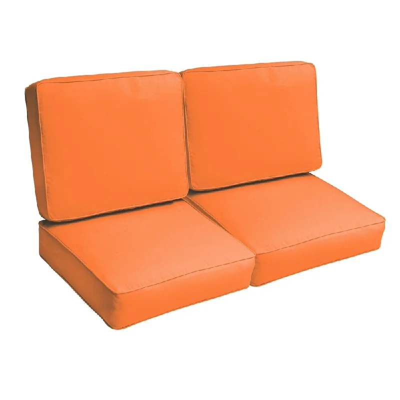 Sloane Bright Orange 47-inch Indoor/ Outdoor Corded Loveseat Cushion Set