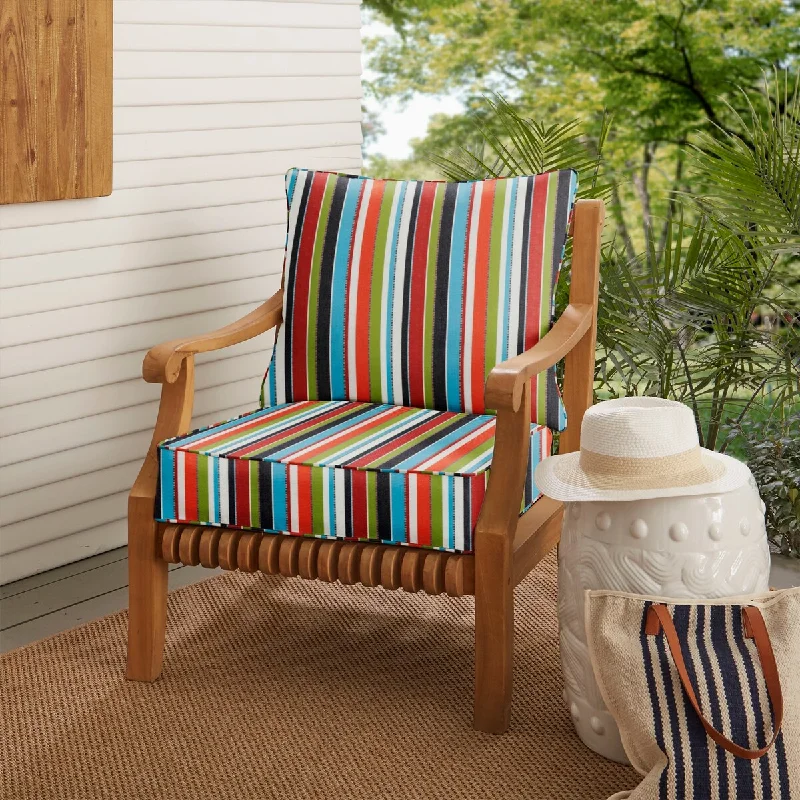 Sunbrella Indoor/Outdoor Corded Deep Seating Pillow and Cushion Set - 25" x 25" x 5"