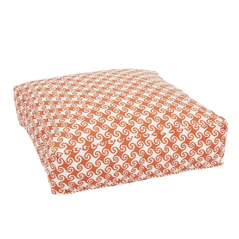 Westgate II Orange Waves Indoor/ Outdoor 26 Inch Corded Floor Pouf