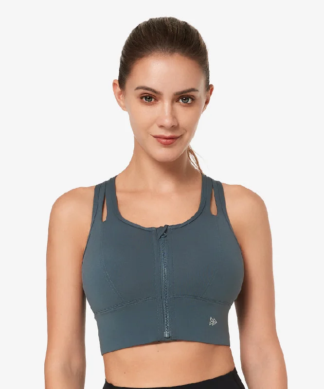 Enfold Longline Hollow Racerback Padded Running Bra | Women's High Support Sports Bra