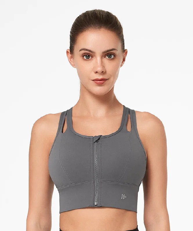 Enfold Longline Hollow Racerback Padded Running Bra | Women's High Support Sports Bra