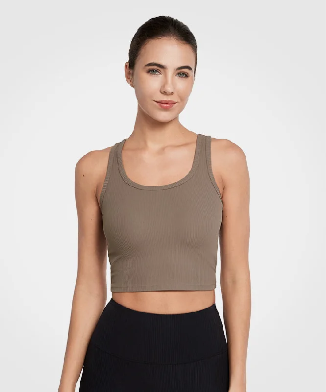 Shift Scoop Ribbed Padded Yoga Bra | Women's Light Support Sports Bra