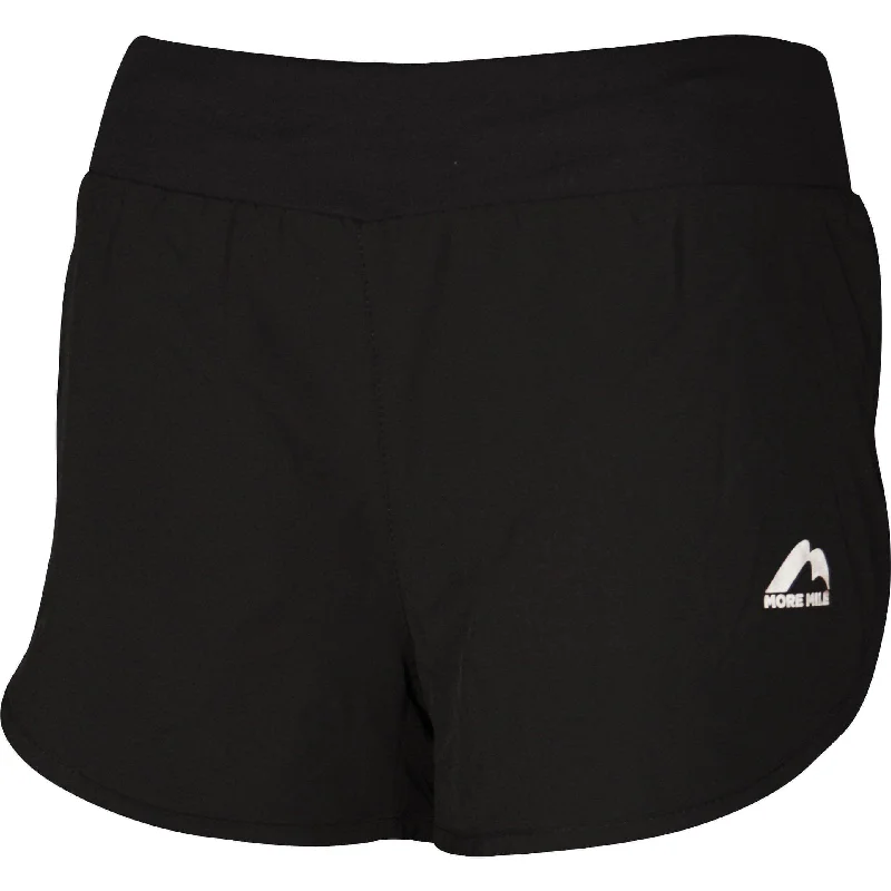 Super Sale More Mile Excel Womens Running Shorts - Black