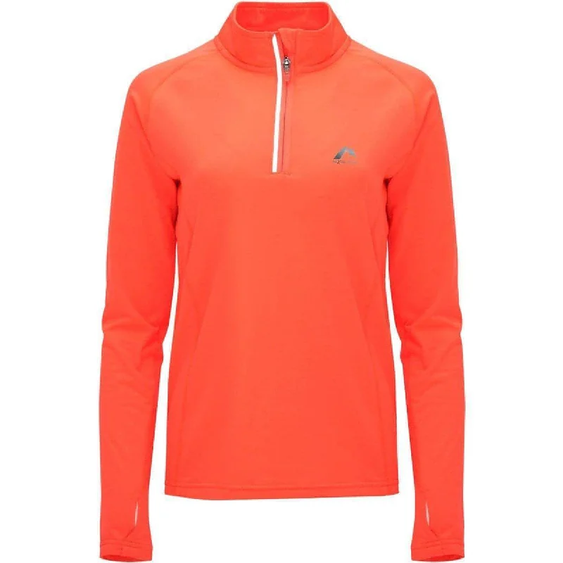 Don't Wait More Mile Vivid Half Zip Long Sleeve Womens Running Top - Orange