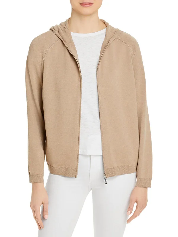 YEAR-End Clearance Womens Metallic Trim Zip Up Hoodie