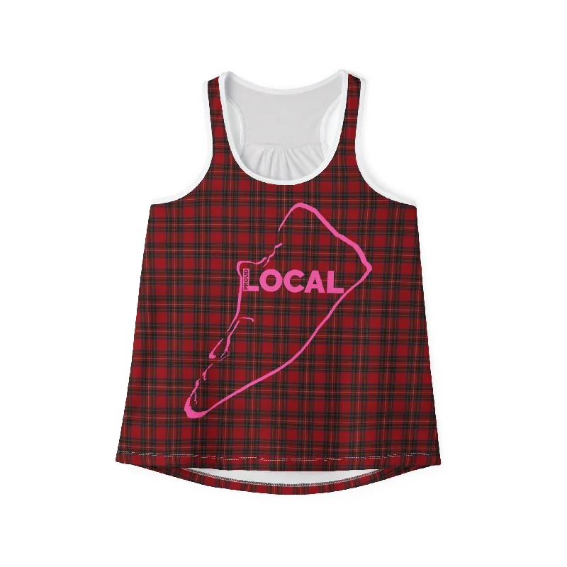 Hilton Head PROUD LOCAL - Women's Tank Top in Heritage Plaid and Pink