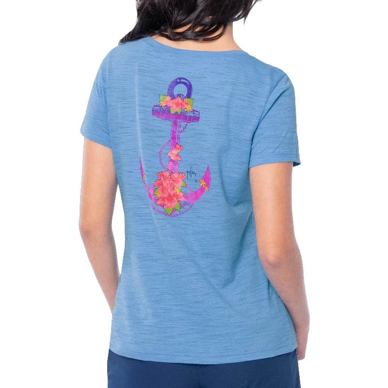 Ladies Anchored Relaxed V-Neck Top