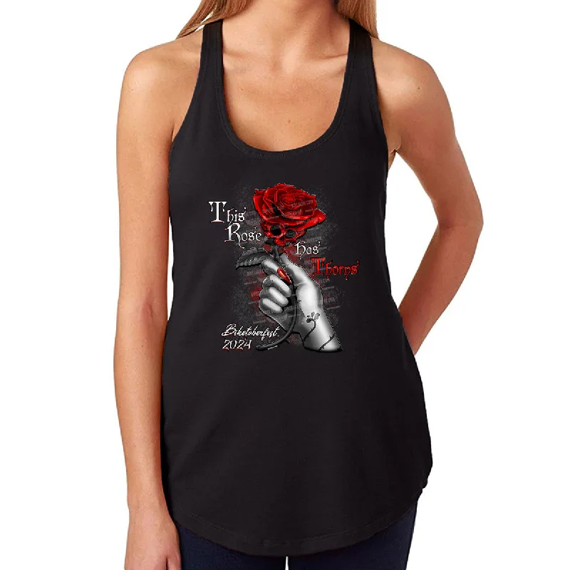 Ladies Jr. Cut 2024 Biketoberfest Daytona Beach This Rose Has Thorns Tank Top