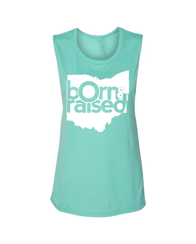 Ohio: Born & Raised Muscle tank - Teal