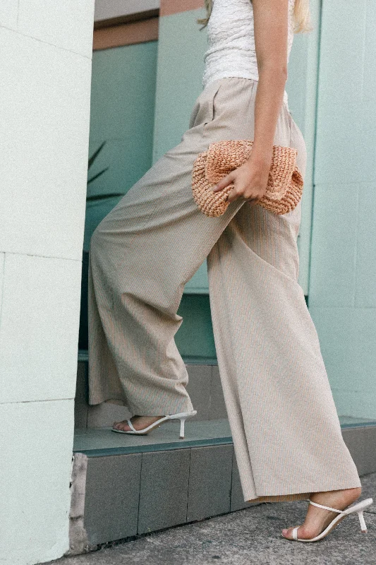 Don't Miss Savanna Striped Pants - Apricot