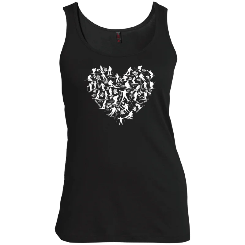 Ski Heart Tank Tops