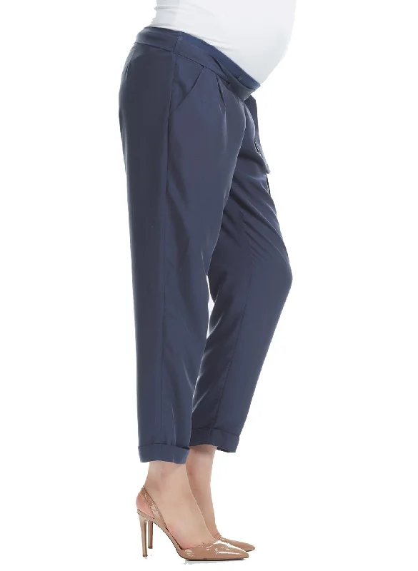 Shiloh Tie Waist Maternity Pant - Blue