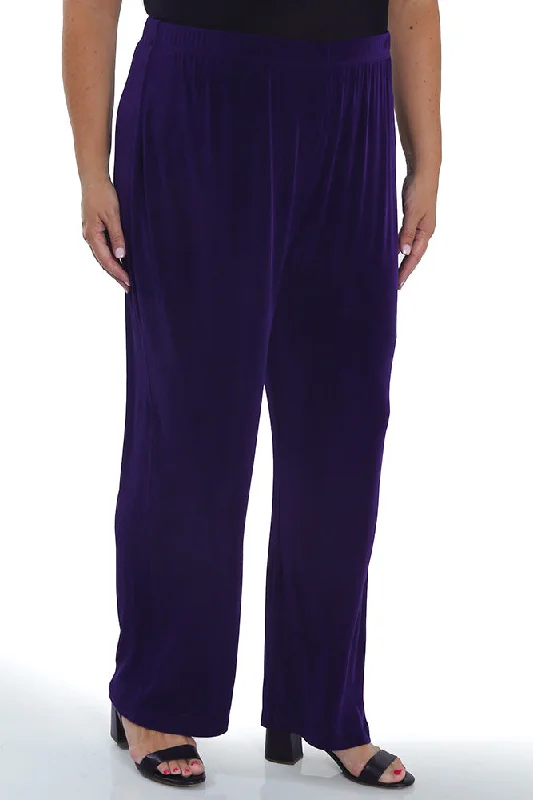 Vikki Vi Classic Royal Purple Petite Pull-On Pant