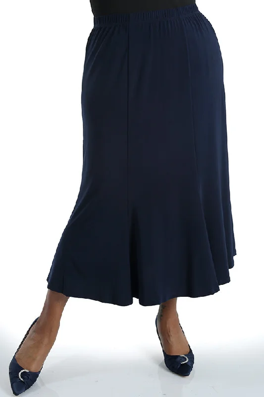 Vikki Vi Jersey Navy Midi Length Trumpet Skirt