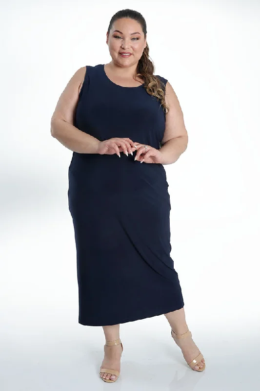 Vikki Vi Jersey Navy Tank Dress