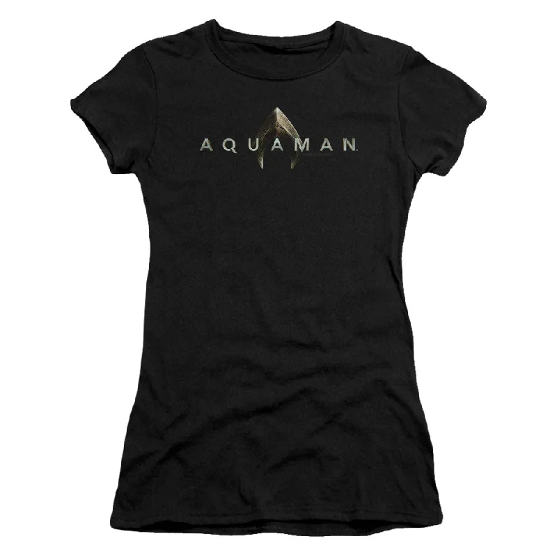 Sale Event Aquaman Movie Juniors T-Shirt Logo Black Tee