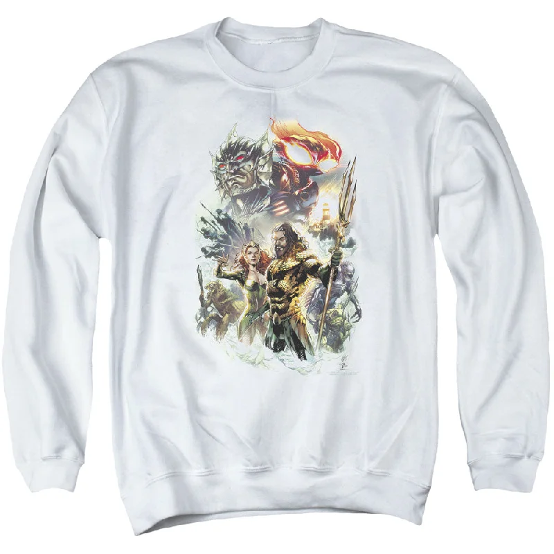 Massive Deals Aquaman Movie Sweatshirt King of Atlantis White Pullover