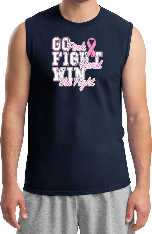 Mega Deal Breast Cancer T-shirt Go Fight Win Muscle Tee