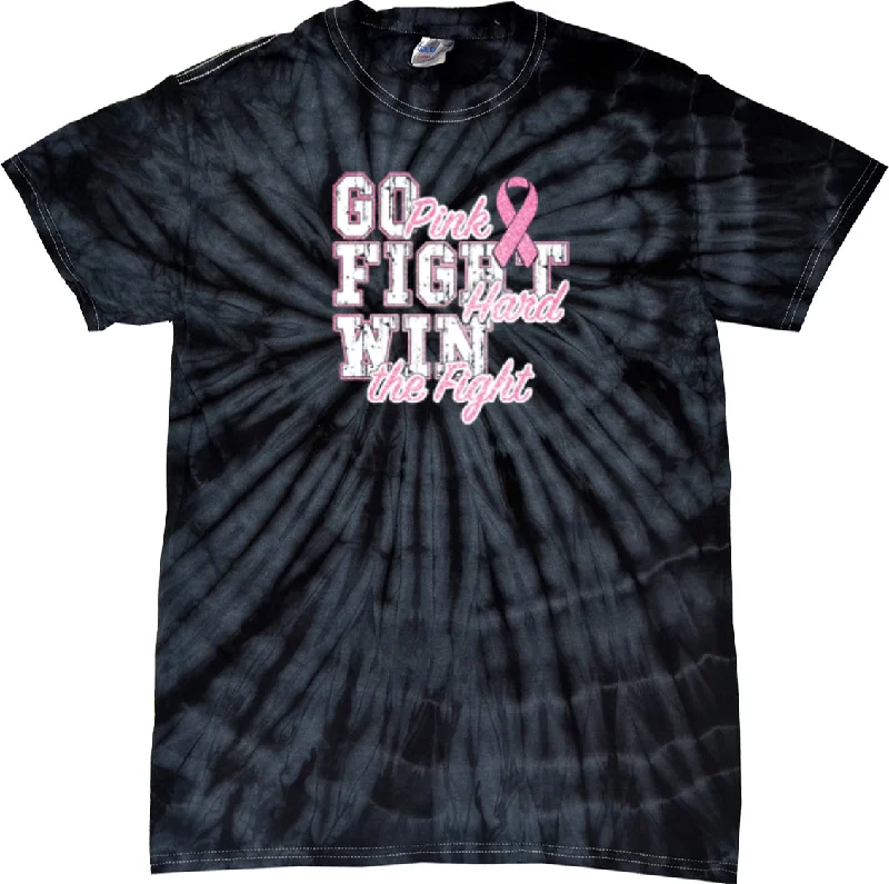 Crazy Deals Breast Cancer T-shirt Go Fight Win Spider Tie Dye Tee