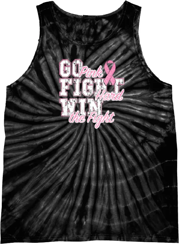 Deal Dash Breast Cancer Tank Top Go Fight Win Tie Dye Tanktop