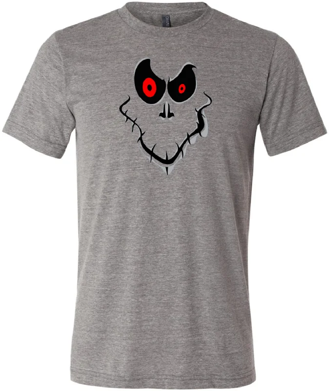 Final Clearance Halloween T-shirt Ghost Face Tri Blend Tee