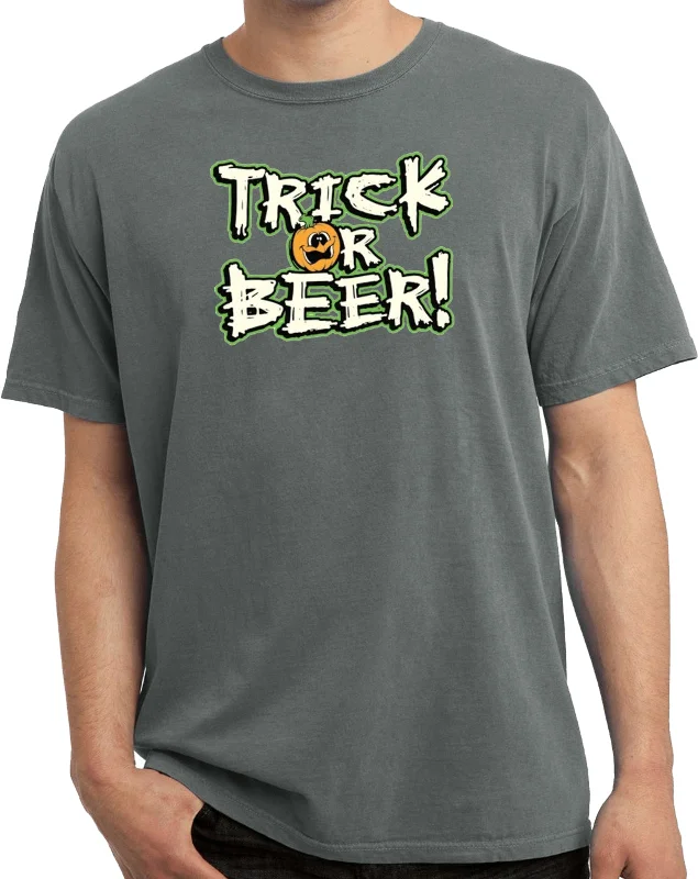 Final Markdown Halloween T-shirt Trick or Beer Pigment Dyed Tee