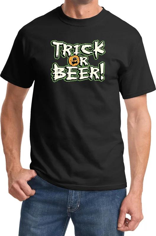 Discount Deals Halloween T-shirt Trick or Beer Tee