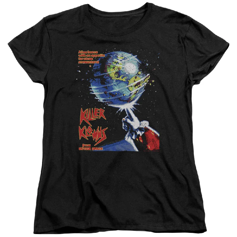 Today’s Deal Killer Klowns From Outer Space Womens T-Shirt Movie Poster Black Tee