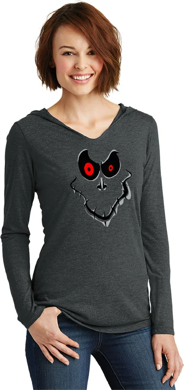 Take Advantage Ladies Halloween T-shirt Ghost Face Tri Blend Hoodie