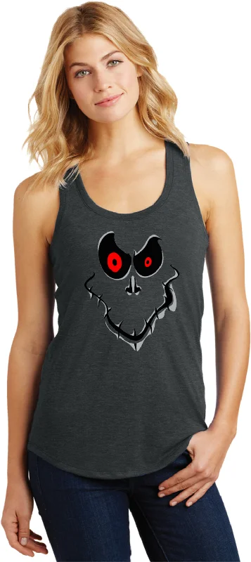 Super Sale Ladies Halloween Tank Top Ghost Face Racerback