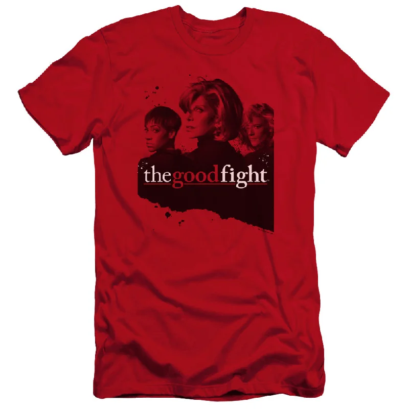 Super Deal The Good Fight Premium Canvas T-Shirt Cast Red Tee