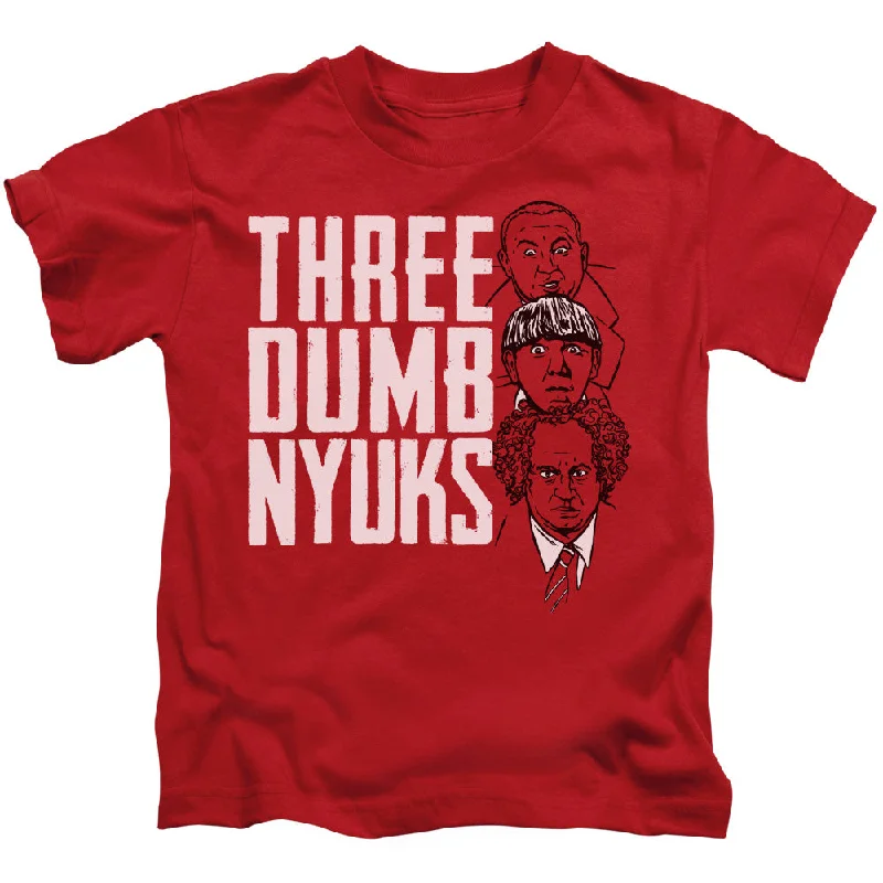 Deal Zone Three Stooges Boys T-Shirt Three Dumb NYUKS Red Tee