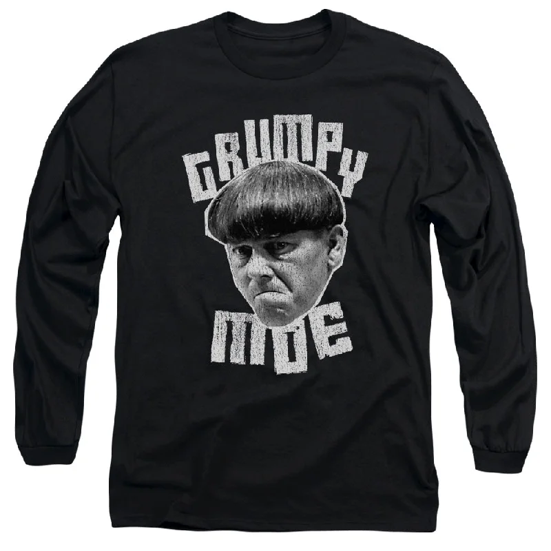 Blowout Deals Three Stooges Long Sleeve T-Shirt Grumpy Moe Black Tee